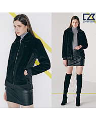 커터앤벅 여성 덤블 플리스 구스다운 자켓_BK