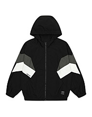 여아 배색 절개 후드 점퍼 23F0102_BK