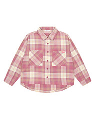 여아 아웃포켓 체크 크롭 셔츠 21W5381_PK