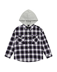 여아 후드 탈부착 아웃포켓 체크 셔츠 21W5382_BK