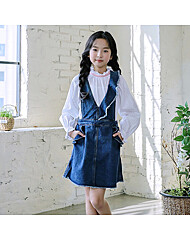 루뮤엘 데님 오버롤 원피스_13378