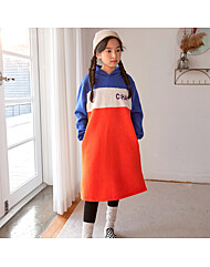 엘본 컬러블럭 기모 후드 원피스_13701