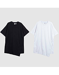 [2colors]휠라 여성 루즈핏 절개 포인트 롱 반팔티 FS2RSE2153F
