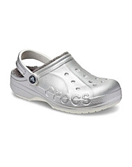 크록스 공용 바야 라인드 프린트 클로그 털슬리퍼 방한화 205975-0P1