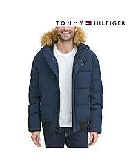 타미힐피거 남성 숏패딩 퀼팅 스노클 봄버 패딩 점퍼 T863APBL 네이비