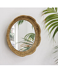 라탄 플라워 거울 (대)