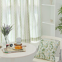 애플 그린티 린넨 창문 현관 거실 커튼 4size