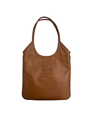 미우미우 26SS 자수 로고 아이비 레귤러 토트숄더백 코냑 5BG231 2CRW F0046