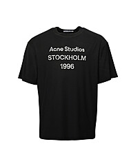 아크네 25FW 로고 프린트 티셔츠 페이드블랙 CL0196 BM0