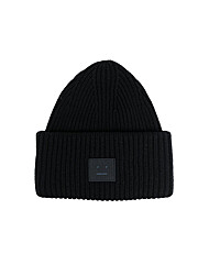 아크네 25SS 페이스 패치 울 비니 블랙 C40135 900