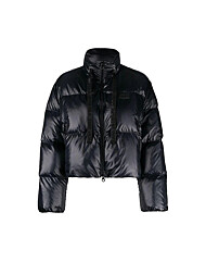 듀베티카 25FW RAFFAELLA A 로고 패치 드로스트링 패딩 자켓 블랙 VDDJ26435K0001 BKS