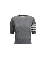 톰브라운 26SS 사선 메리노 울 숏 슬리브 니트 미디움그레이 FKA471B Y1014 035