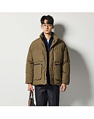 아웃포켓 덕다운 숏패딩 점퍼_브라운 (클래식핏)