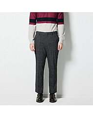 어반 에센셜 기모 슬랙스_그레이 체크 (테이퍼드핏)