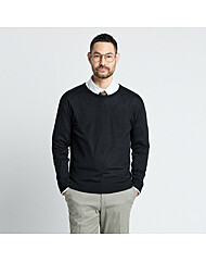 [BLACK LABEL] 베이직핏 워셔블 라운드 니트 (블랙)