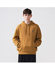 레터링 후드 맨투맨 (오버핏) (옐로우)