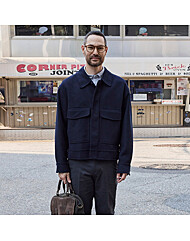 핸드메이드 울 블루종_네이비 (세미오버핏)