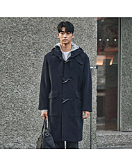 후드 더플 WOOL 코트_네이비 (오버핏)