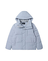 숏 베이직 후드 다운 패딩 점퍼 (라이트그레이)