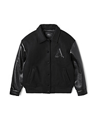 23 FW 남여공용 배색 바시티 점퍼 (BLACK)