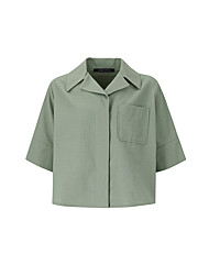 오니브 히든 버튼 숏 칼라 재킷 (KHAKI)