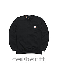 [칼하트] 103852 블랙 포켓 맨투맨(기모)