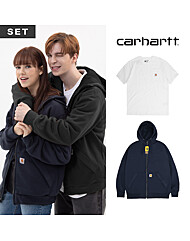 칼하트 써멀 미드웨이트 후드집업 남여공용 반팔티 세트