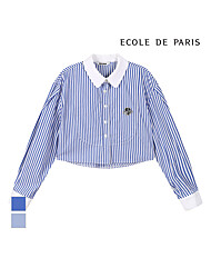 [에꼴드파리/드라로얄] 스트라이프 크롭 셔츠_RB33WBBM31Z