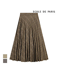 [에꼴드파리] 체크 플리츠 롱 스커트_ZB2ZWSB060Z