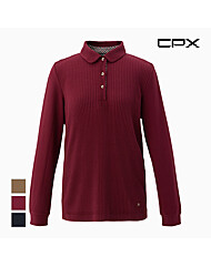 [CPX] 여성 골지 주름 카라 긴팔 티셔츠 MGWALWF8301