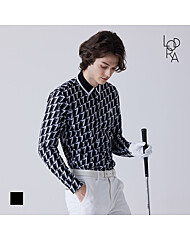 [로드로아르] 남성 모노그램 프린트 긴팔티셔츠_LAA2TT02MBK