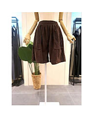 KKPTP903BR_코듀로이 밴딩 4부 반바지 브라운