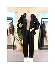 KESTPA03BK_루즈핏 후드집업 트레이닝세트 블랙