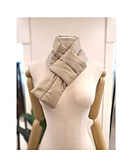 KKMFPB04BE_패딩 고리 머플러 베이지