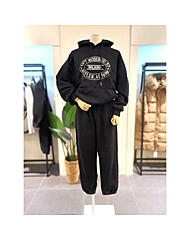 KESTPC09BK_기모 로즈버드 후드조거세트 블랙