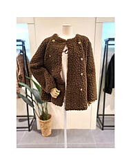 KEFUPC02BR_더블 뽀글 부클 자켓 브라운