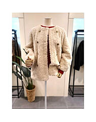 KEFUPC02BE_부클 라운드 무스탕 자켓 베이지