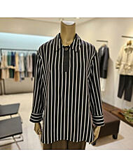 DJ62501_세로 스트라이프 카라 블라우스