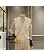 A4AWVT500_단추 포인트 브이넥 니트 베스트