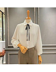 A59WBL560_리본타이 주름 블라우스