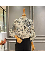 A5AWBL500_넥프릴 프린트 블라우스