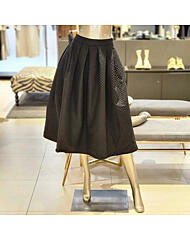 BFW5PNSP8990_직사각패턴 핀턱 롱스커트