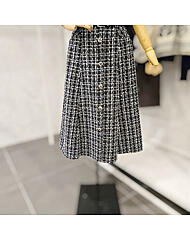 F5DSK001A_벨트 트위드 에이라인 스커트