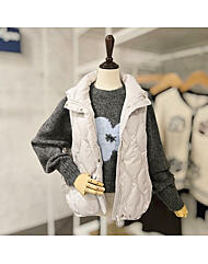 F5DVT507A_하이넥 스트링 덕다운 패딩조끼