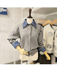 F5DCA500A_체크 셔츠 카라 가디건