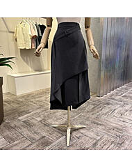 AOZ4QS01J_언발 단추 랩 스커트