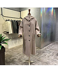 AOZ4HC04K_후드 포켓 단추 롱 코트