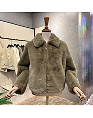 AOA1HF04A_페이크 퍼 크롭 집업 자켓