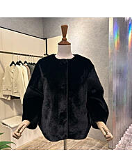 AOZ4FFF81_페이크 퍼 라운드 백밴딩 자켓