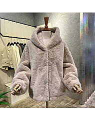 AOA1HF05A_후드 페이크 퍼 자켓